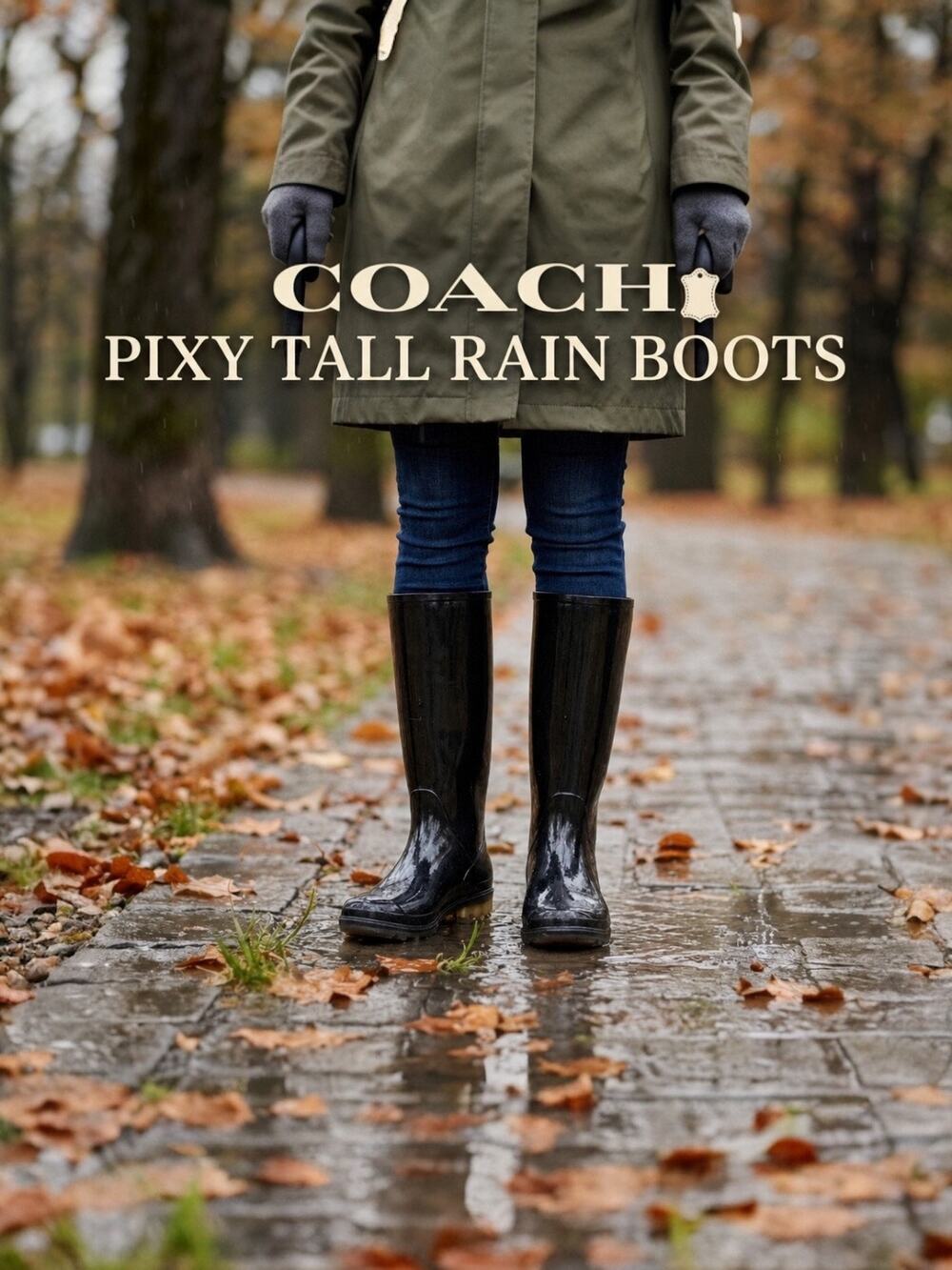 Coach Pixy Tall Rubber Rain Boots Sz. 7